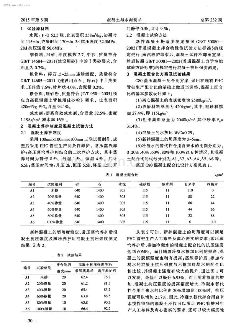 利用蒸压釜冷凝水制备C80混凝土.pdf_第2页