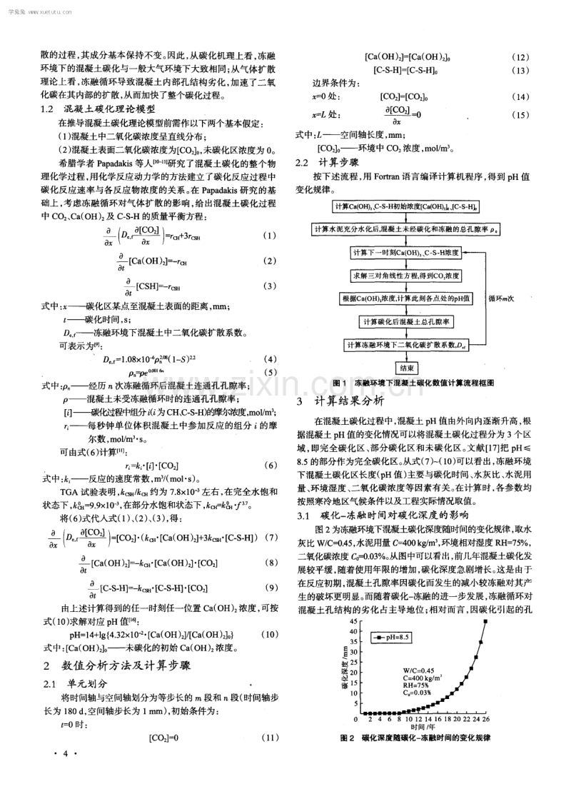 冻融环境下混凝土碳化深度预测模型.pdf_第2页