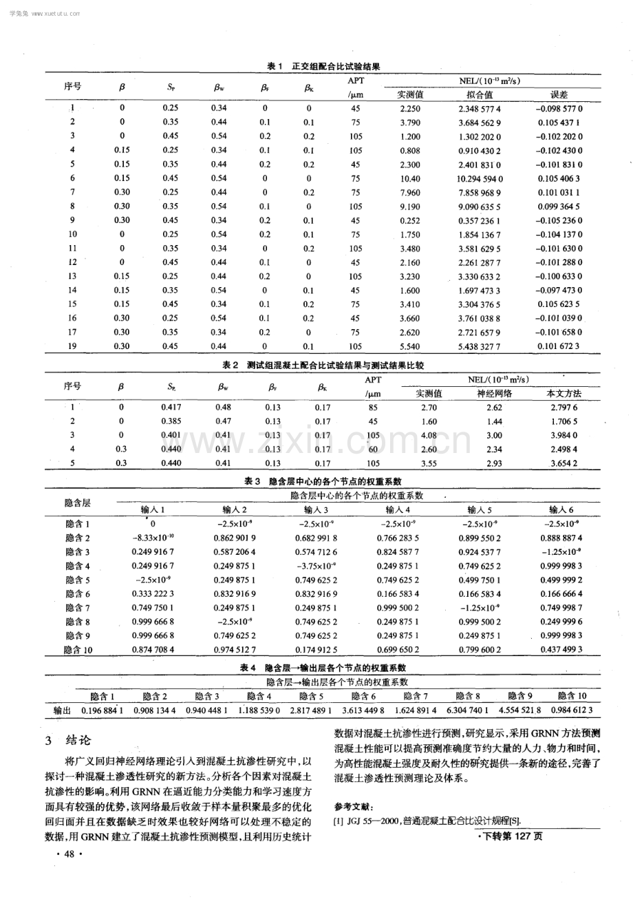 混凝土抗渗性能预测的广义回归神经网络模型及应用.pdf_第3页