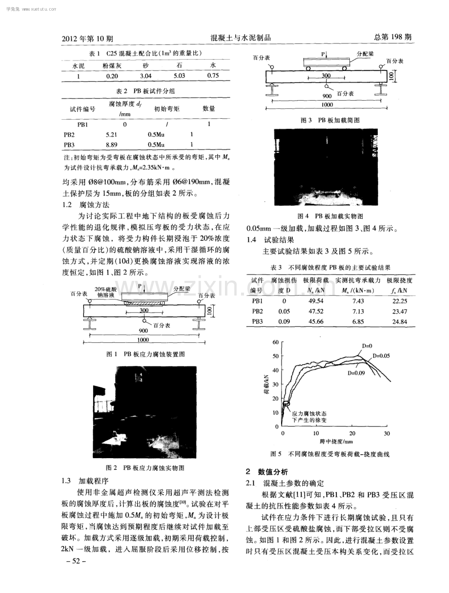 硫酸盐腐蚀钢筋混凝土板受弯力学性能的退化规律.pdf_第2页