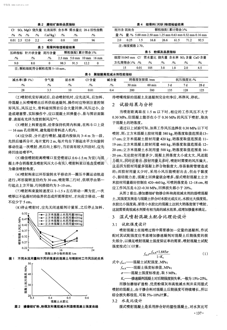 掺加矿物细粉料和高效减水剂湿喷混凝土的试验研究.pdf_第2页