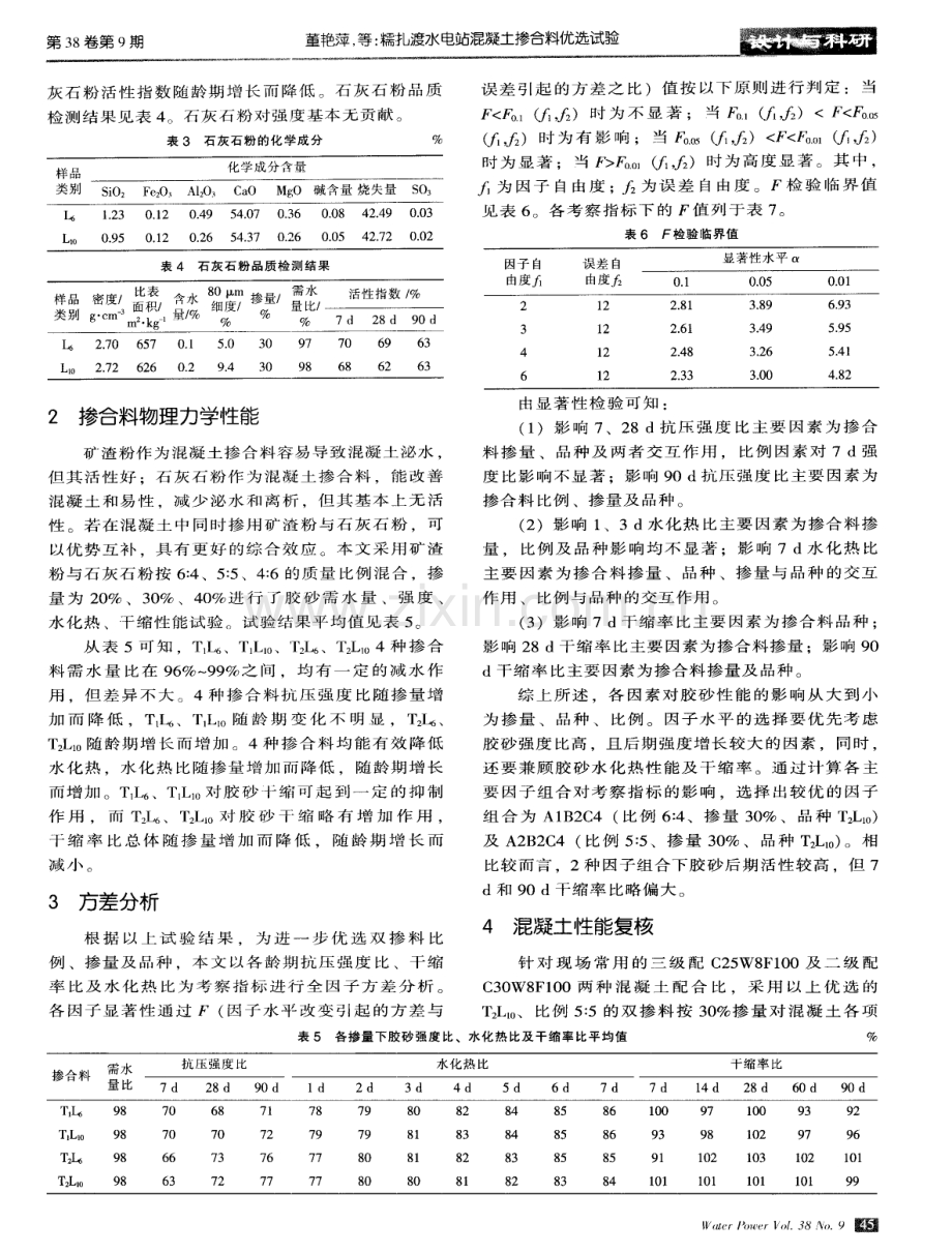 糯扎渡水电站混凝土掺合料优选试验.pdf_第2页