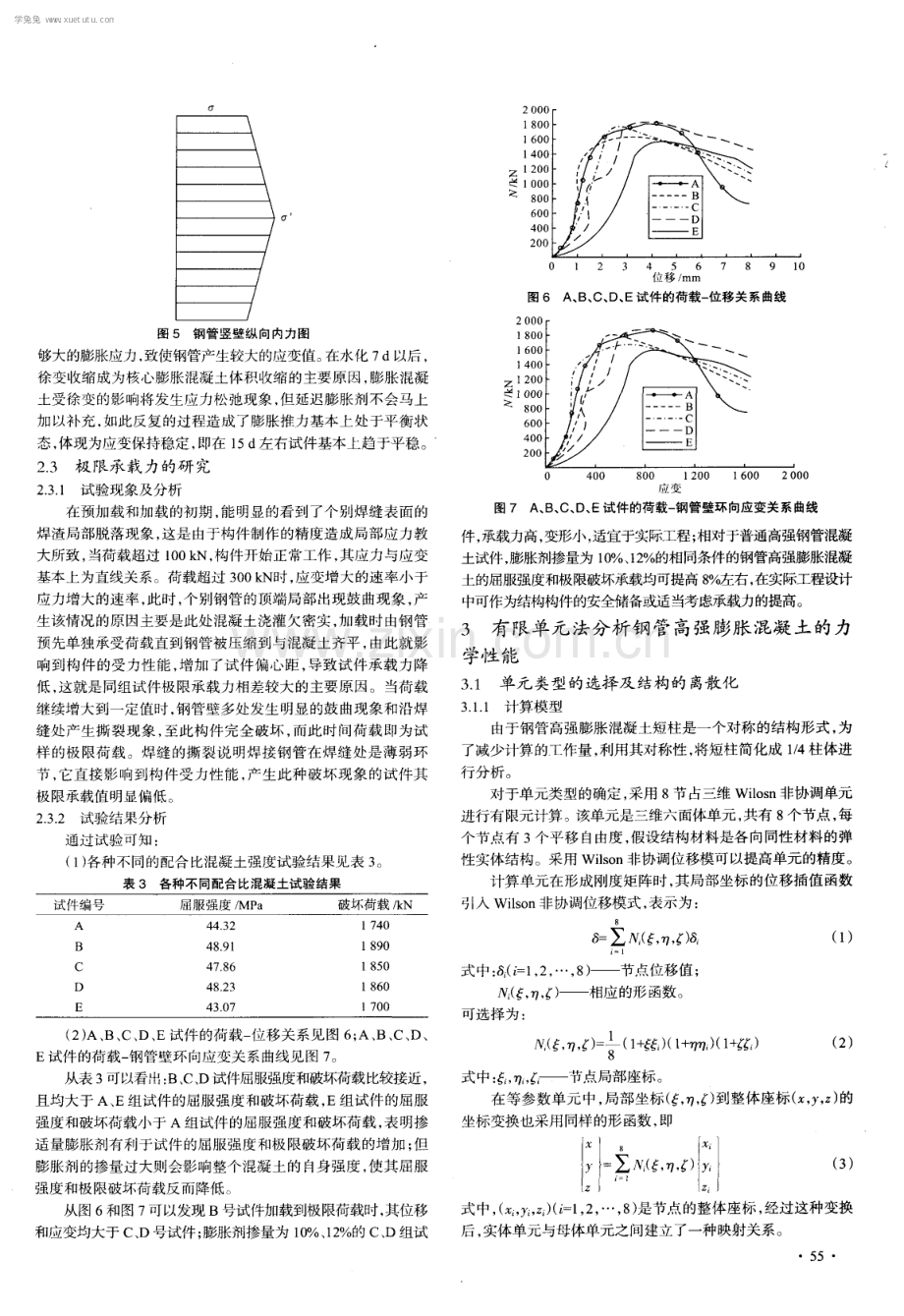 钢管高强膨胀混凝土轴压短柱试验研究.pdf_第3页