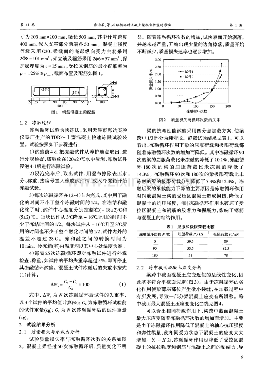 冻融循环对混凝土梁抗弯性能的影响.pdf_第2页