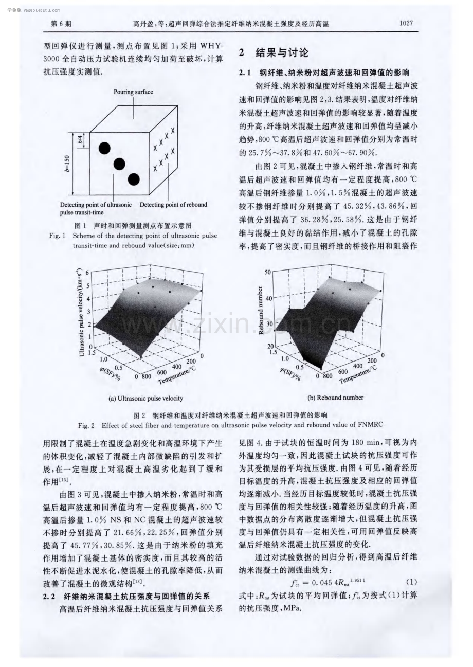 超声回弹综合法推定纤维纳米混凝土强度及经历高温.pdf_第3页
