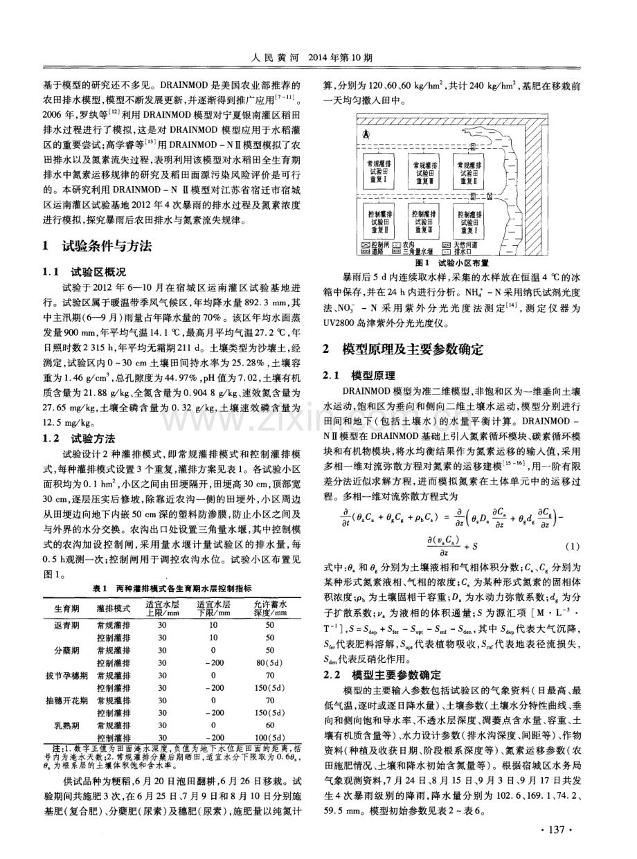 DRAINMOD-NⅡ模拟暴雨后稻田排水及氮素变化.pdf_第2页