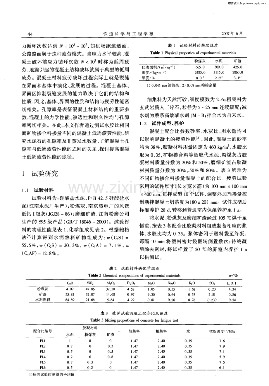 掺矿渣／粉煤灰混凝土的低周疲劳性能.pdf_第2页