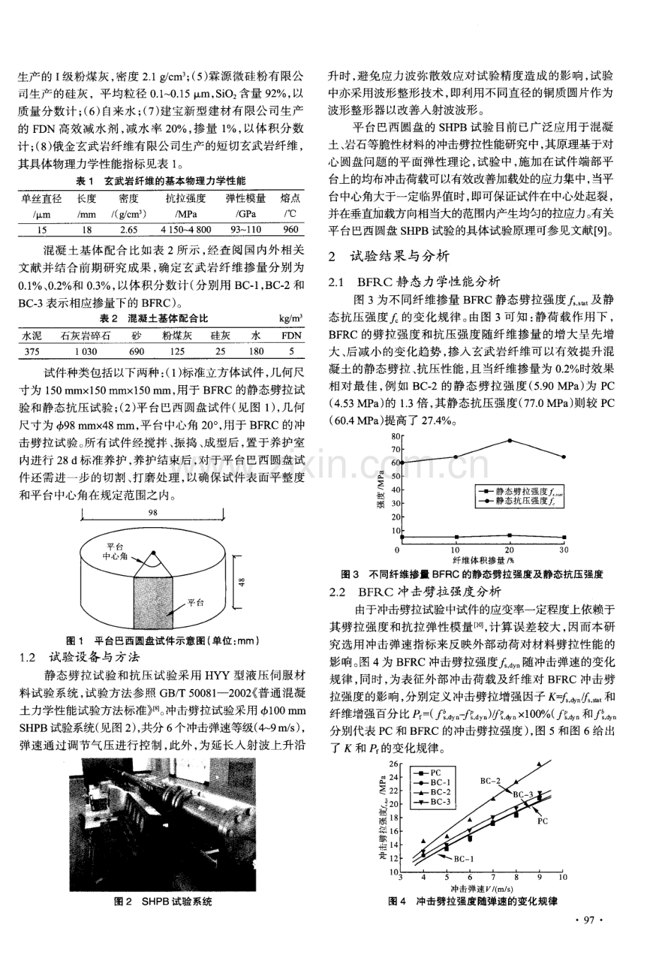 玄武岩纤维混凝土冲击劈拉特性研究.pdf_第2页