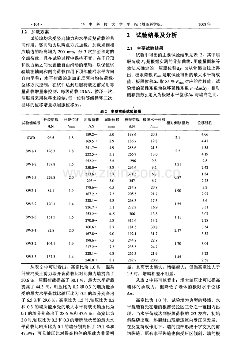 混杂纤维增强高性能混凝土剪力墙性能研究.pdf_第2页