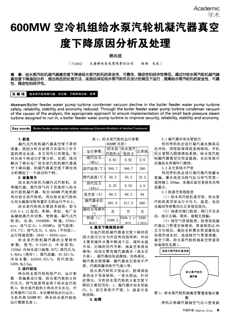 600MW空冷机组给水泵汽轮机凝汽器真空度下降原因分析及处理.pdf_第1页