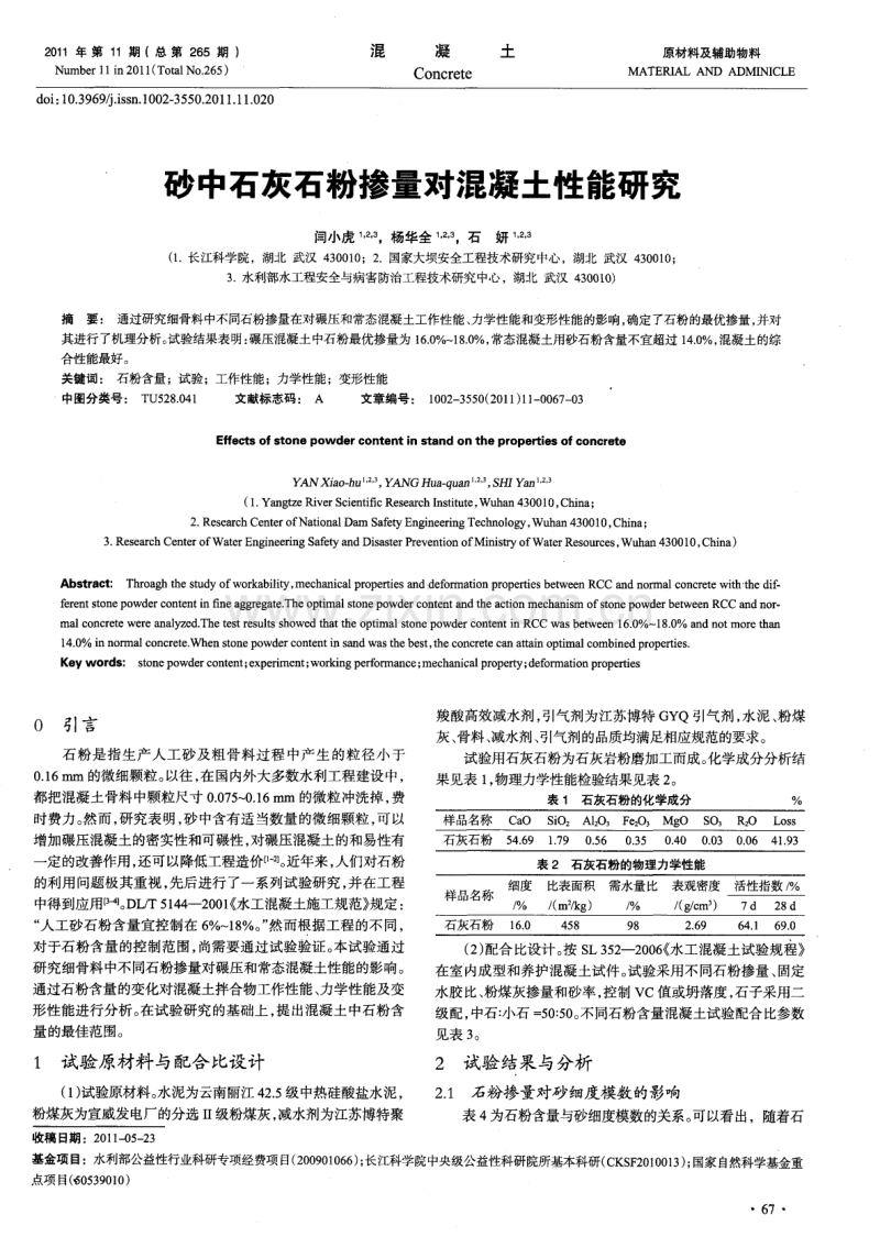 砂中石灰石粉掺量对混凝土性能研究.pdf_第1页