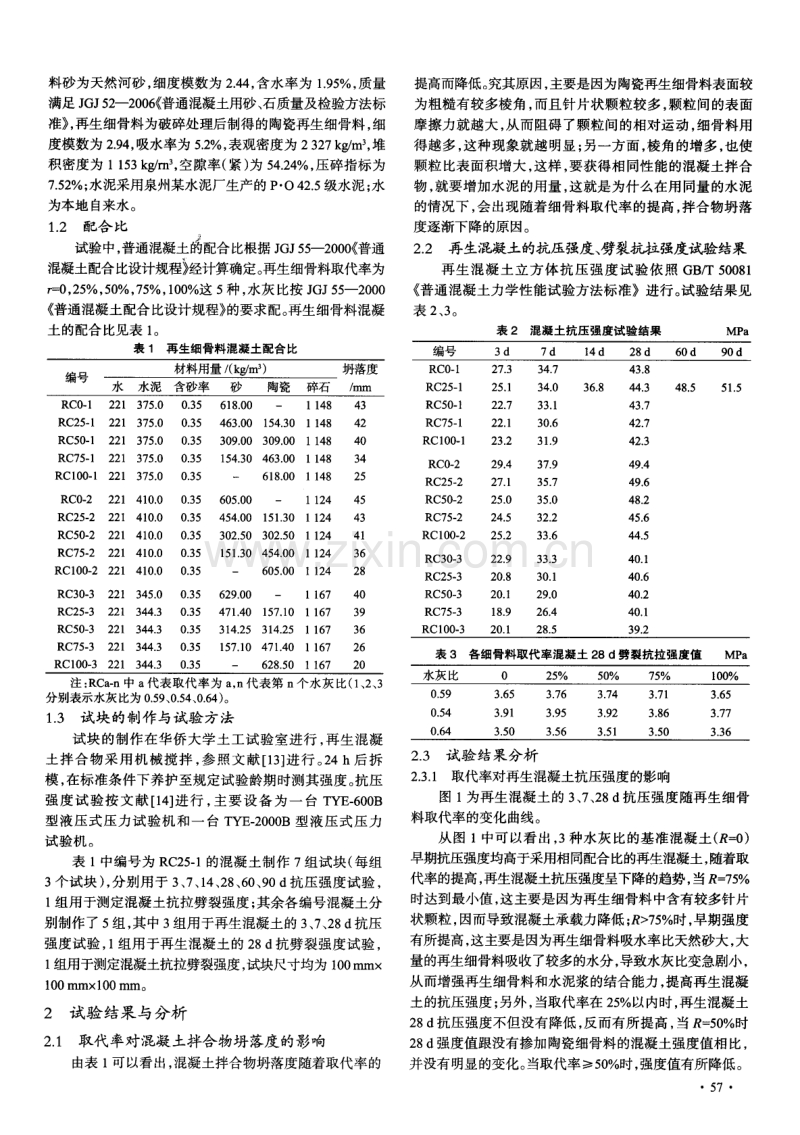 陶瓷细骨料再生混凝土抗压强度试验研究.pdf_第2页