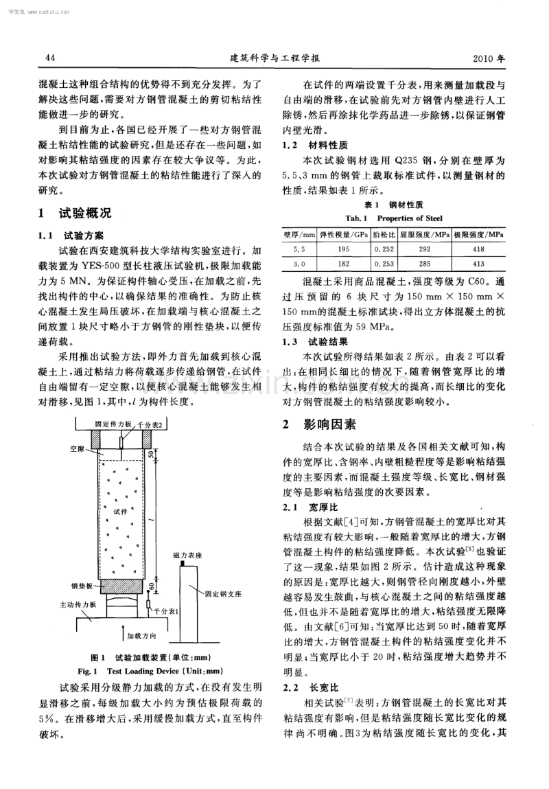 方钢管混凝土粘结强度试验研究.pdf_第2页