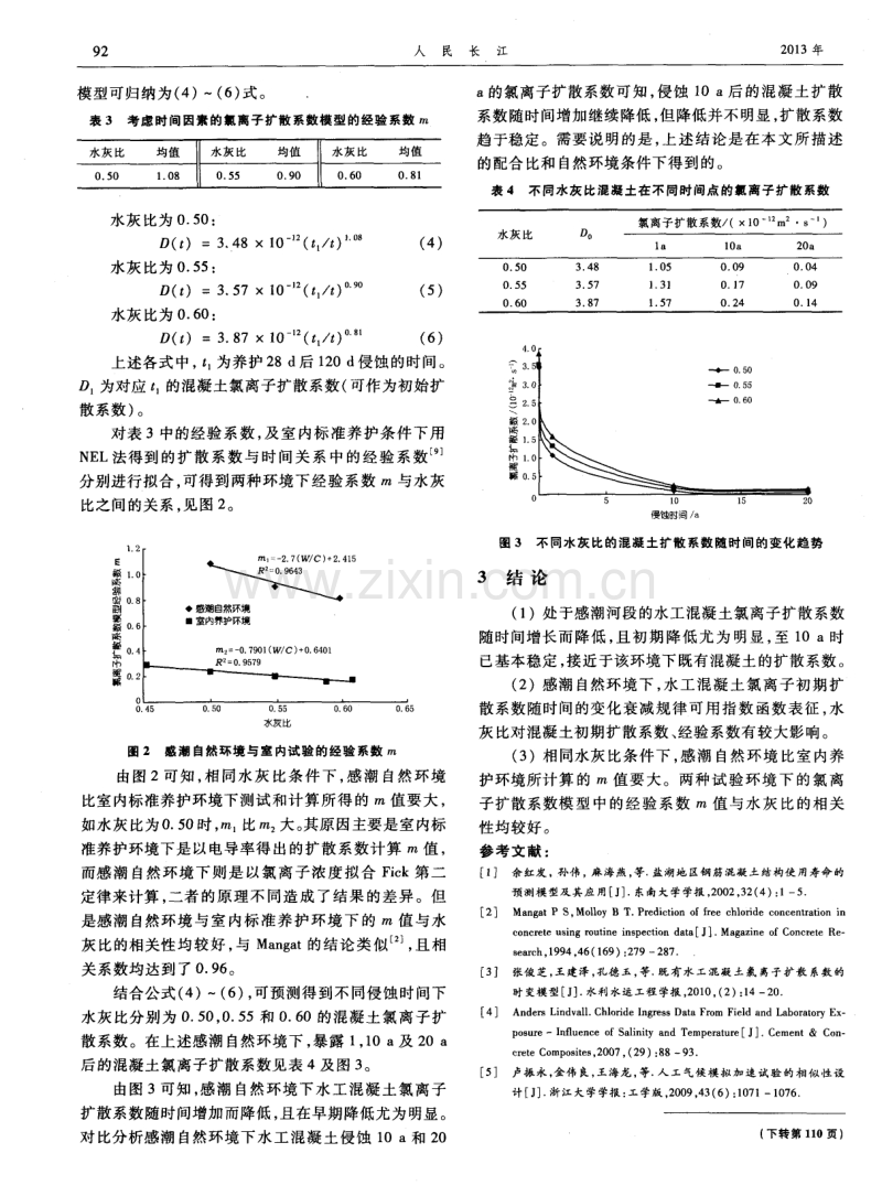 水工混凝土氯离子扩散系数初期衰减规律研究.pdf_第3页