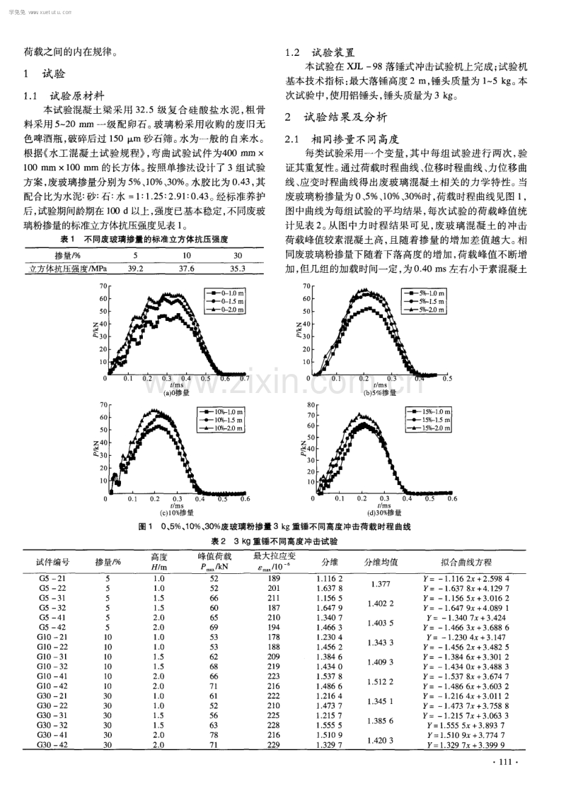 冲击荷载下废玻璃粉混凝土力学特性研究及分形评价.pdf_第2页