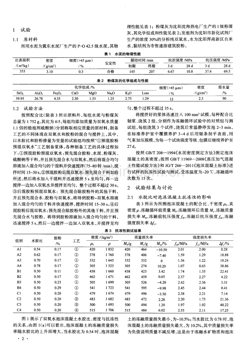 双氧水泡沫混凝土抗冻性的影响因素.pdf_第2页