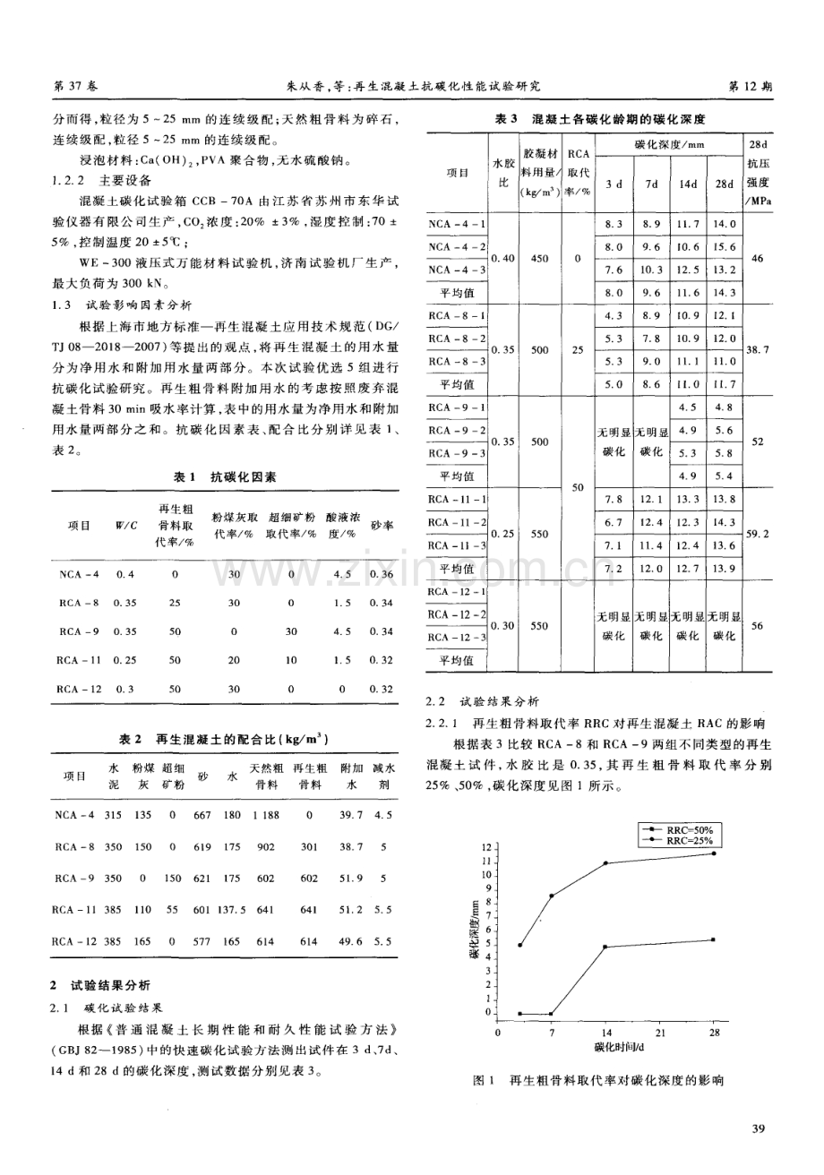 再生混凝土抗碳化性能试验研究.pdf_第2页