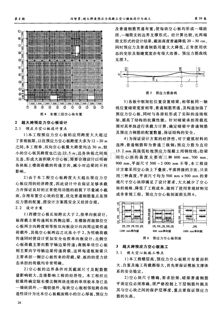 超大跨度预应力混凝土空心楼板设计与施工.pdf_第2页