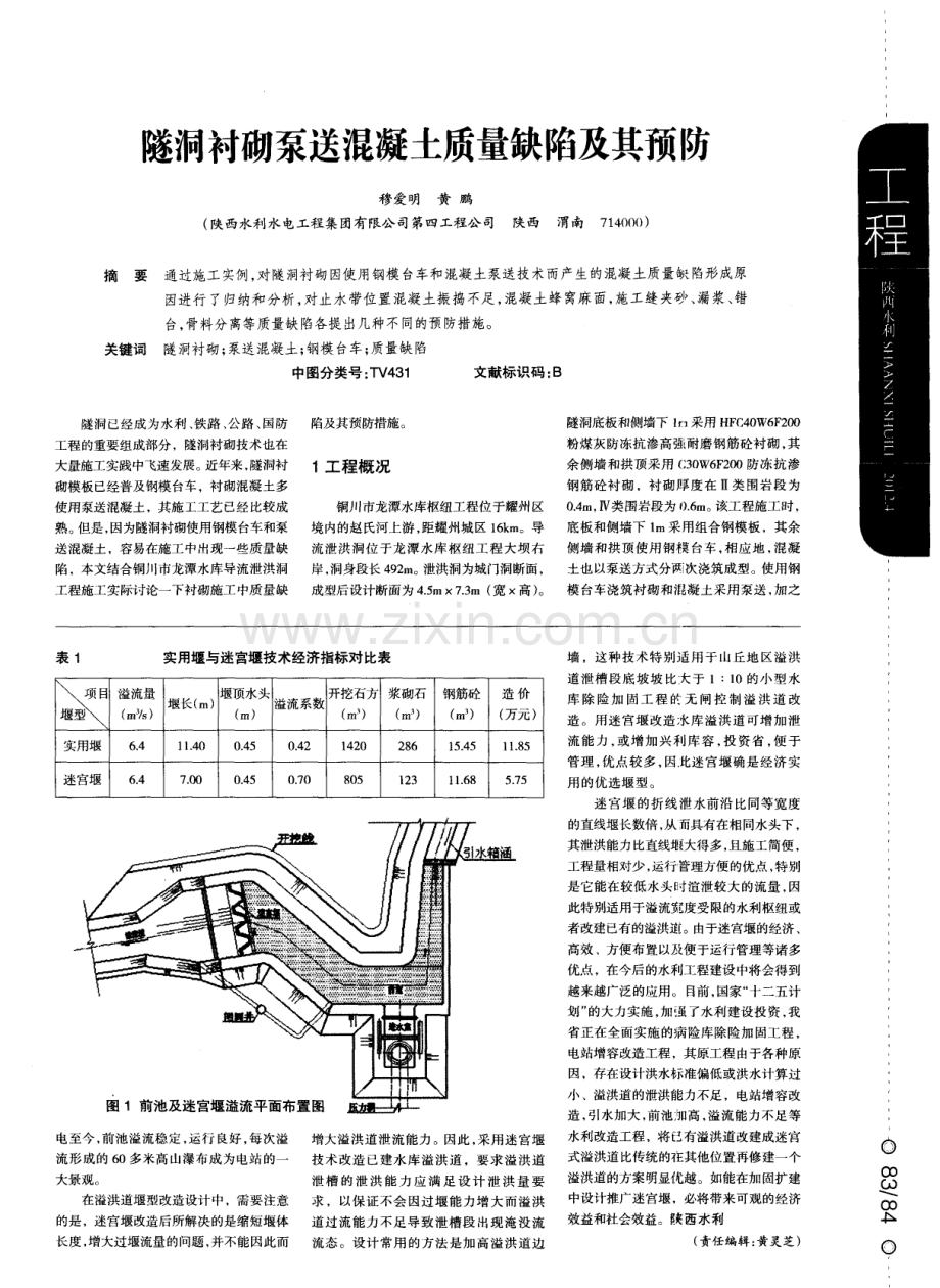 隧洞衬砌泵送混凝土质量缺陷及其预防.pdf_第1页