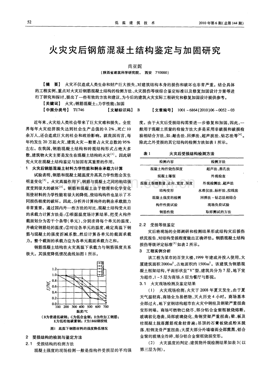 火灾灾后钢筋混凝土结构鉴定与加固研究.pdf_第1页