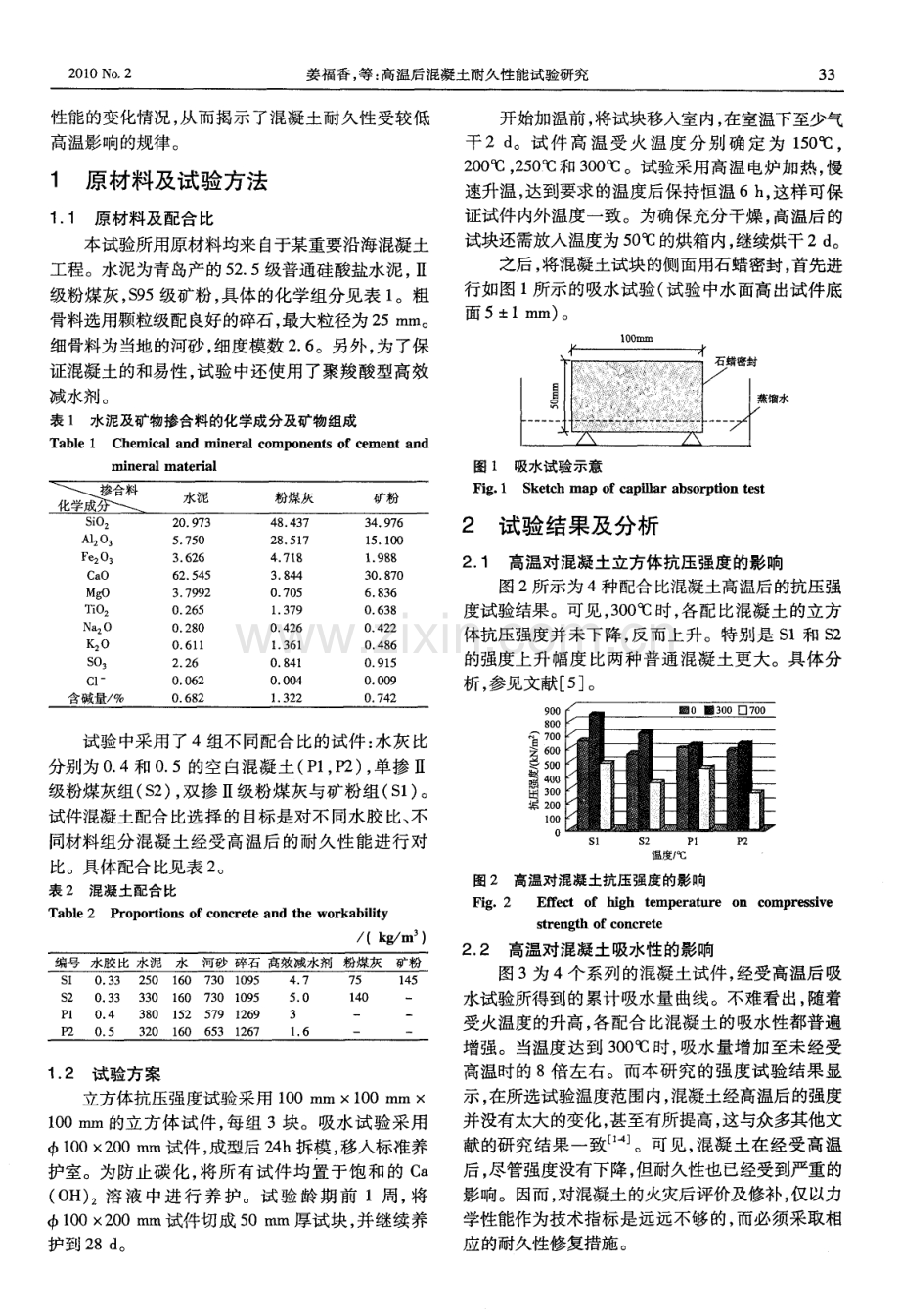 高温后混凝土耐久性能试验研究.pdf_第2页