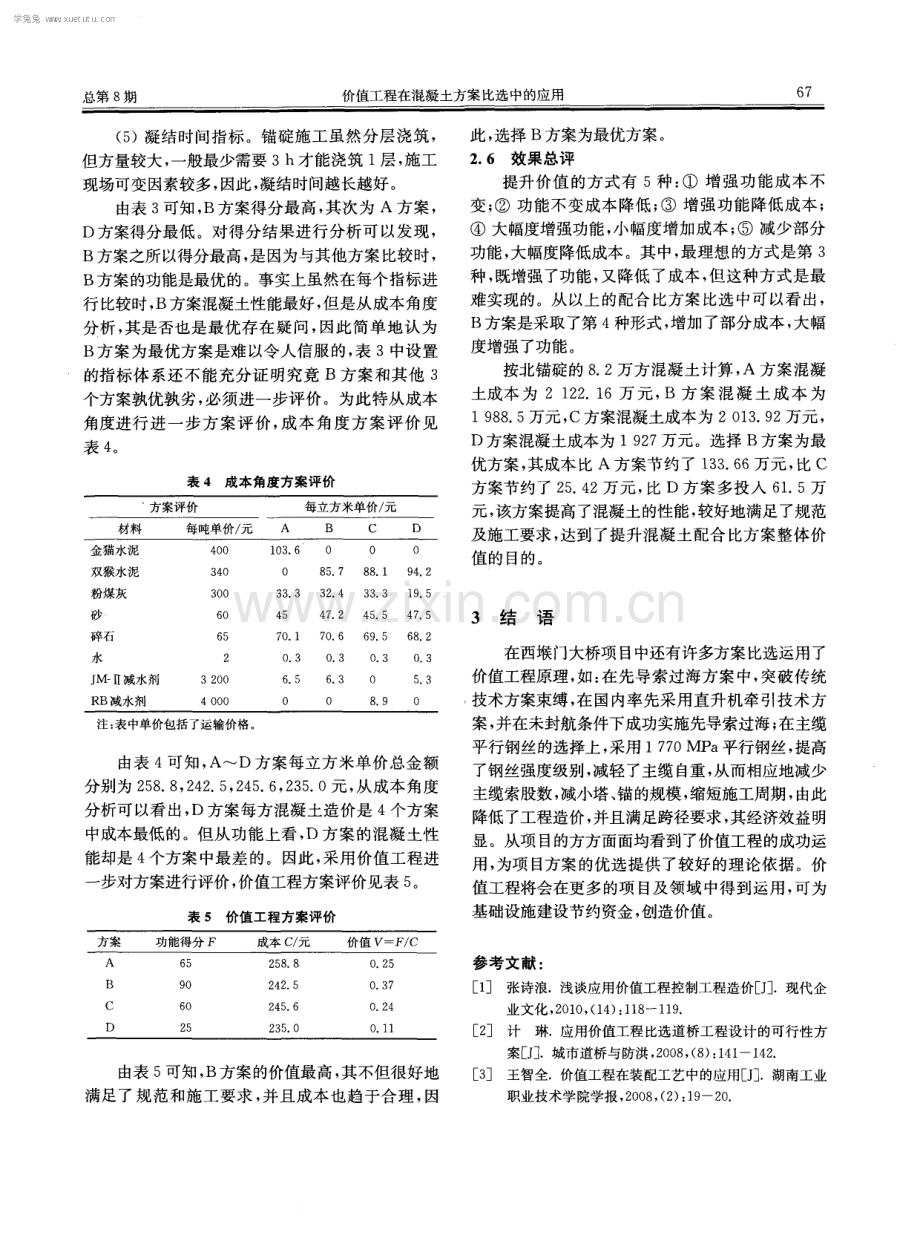 价值工程在混凝土方案比选中的应用.pdf_第3页