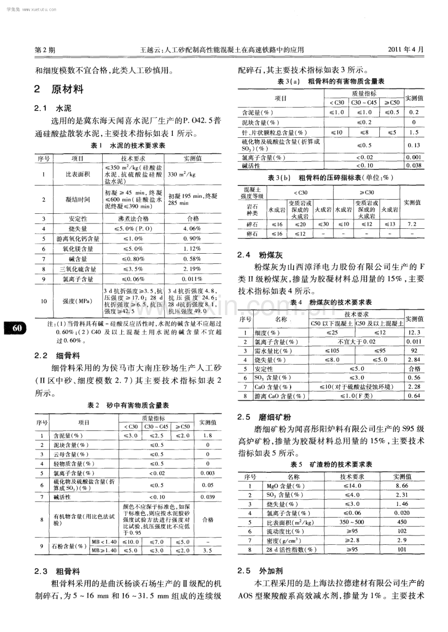 人工砂配制高性能混凝土在高速铁路中的应用.pdf_第2页