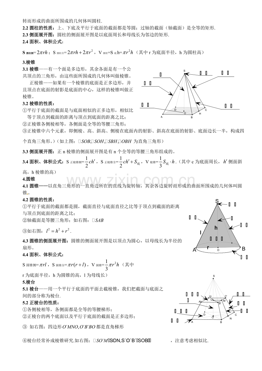 高中数学必修2第1章《立体几何初步》核心知识.doc_第2页