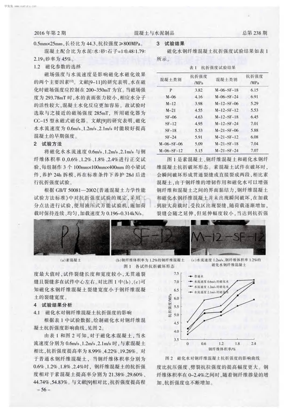 磁化水钢纤维混凝土抗折性能试验与分析.pdf_第2页