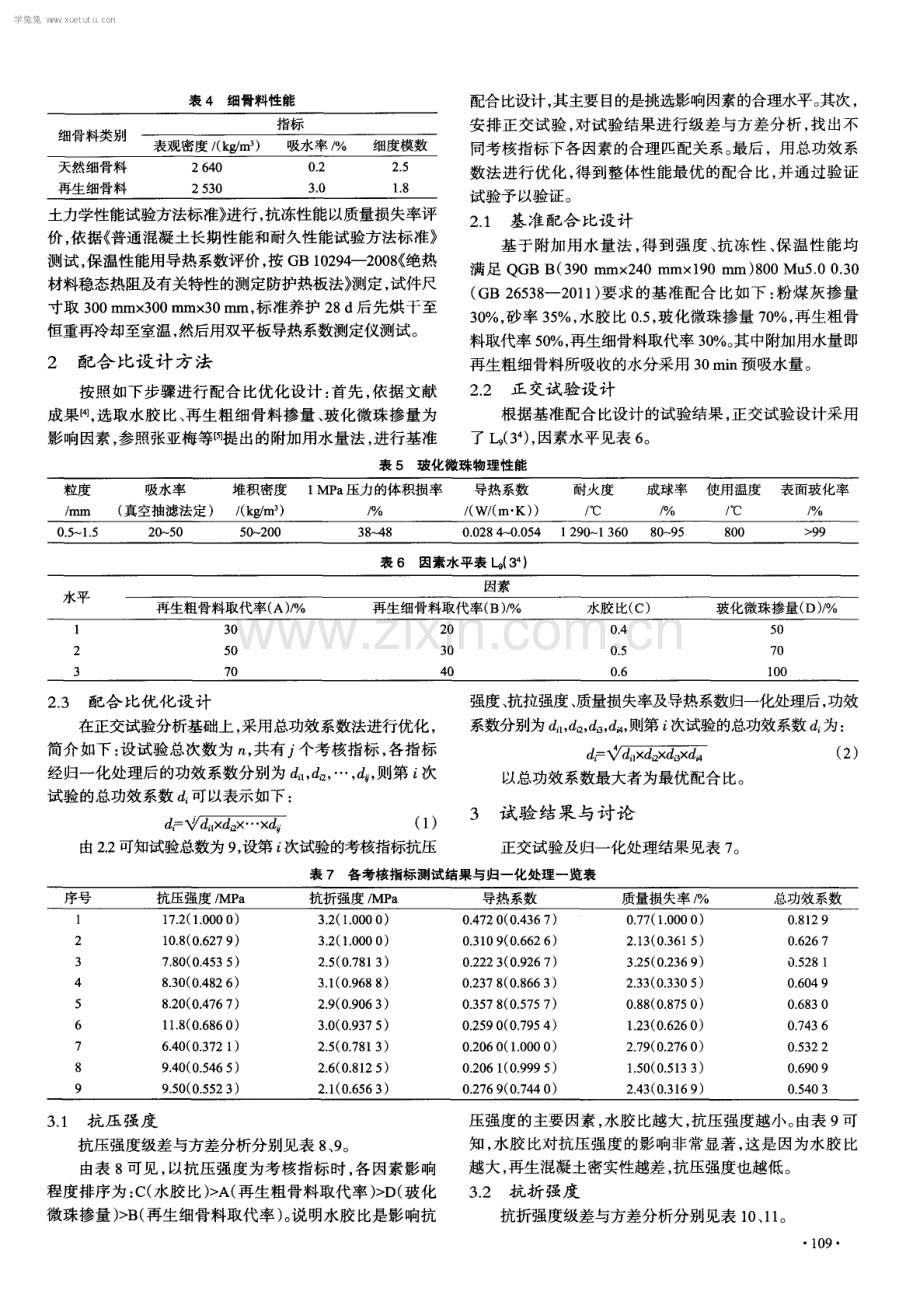 玻化微珠再生混凝土保温砌块配合比优化设计.pdf_第2页