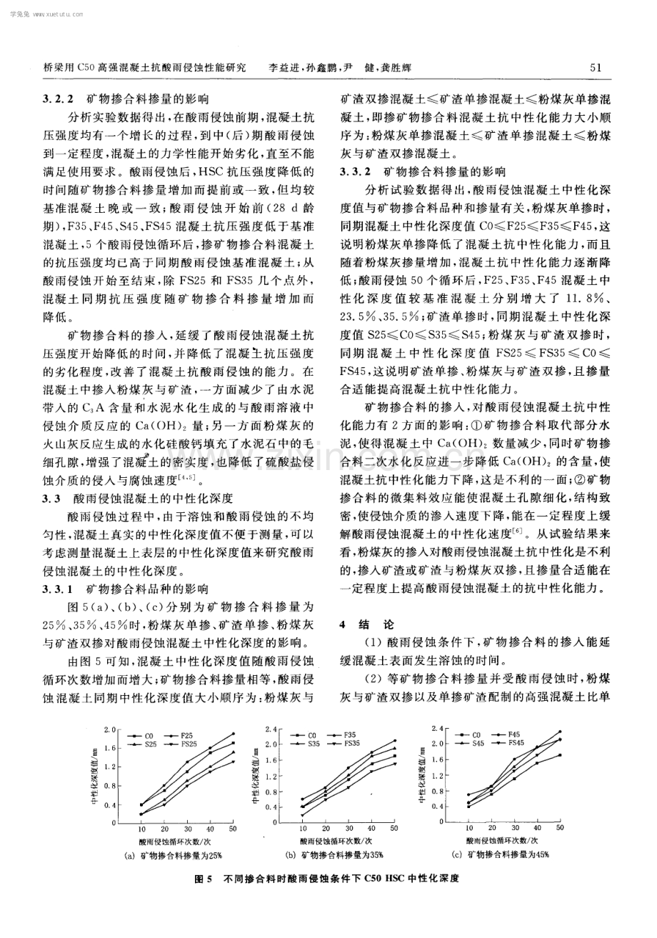 桥梁用C50高强混凝土抗酸雨侵蚀性能研究.pdf_第3页