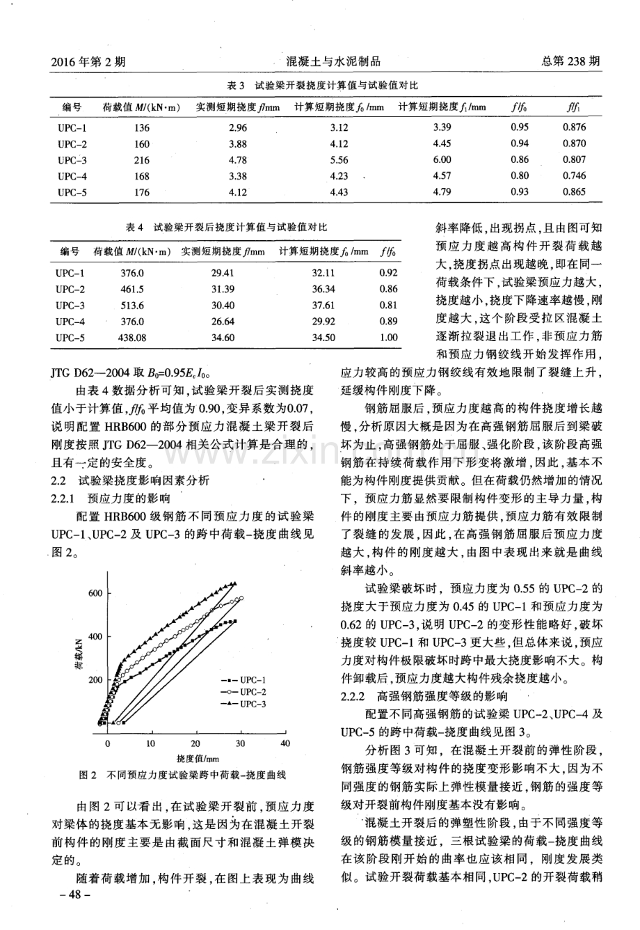 配置HRB600级高强钢筋无黏结部分预应力混凝土梁变形性能试验研究.pdf_第3页