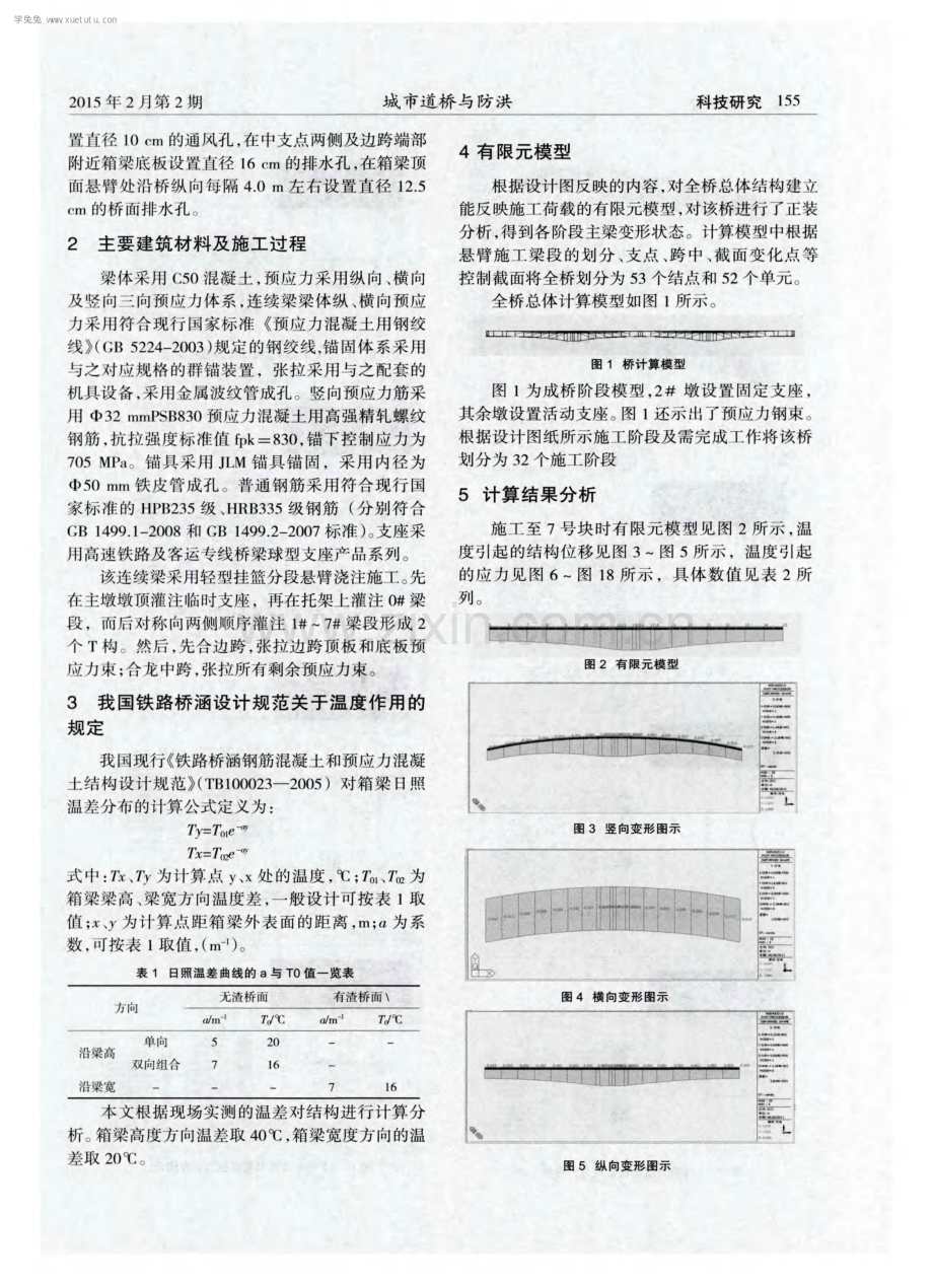 高温差对悬臂施工预应力混凝土连续梁成桥变形及应力影响研究.pdf_第2页