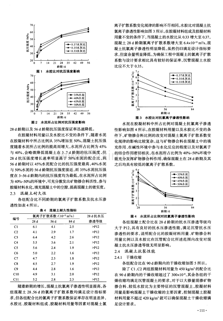 全断面浇筑沉管低热低收缩高性能混凝土配制及优选.pdf_第3页