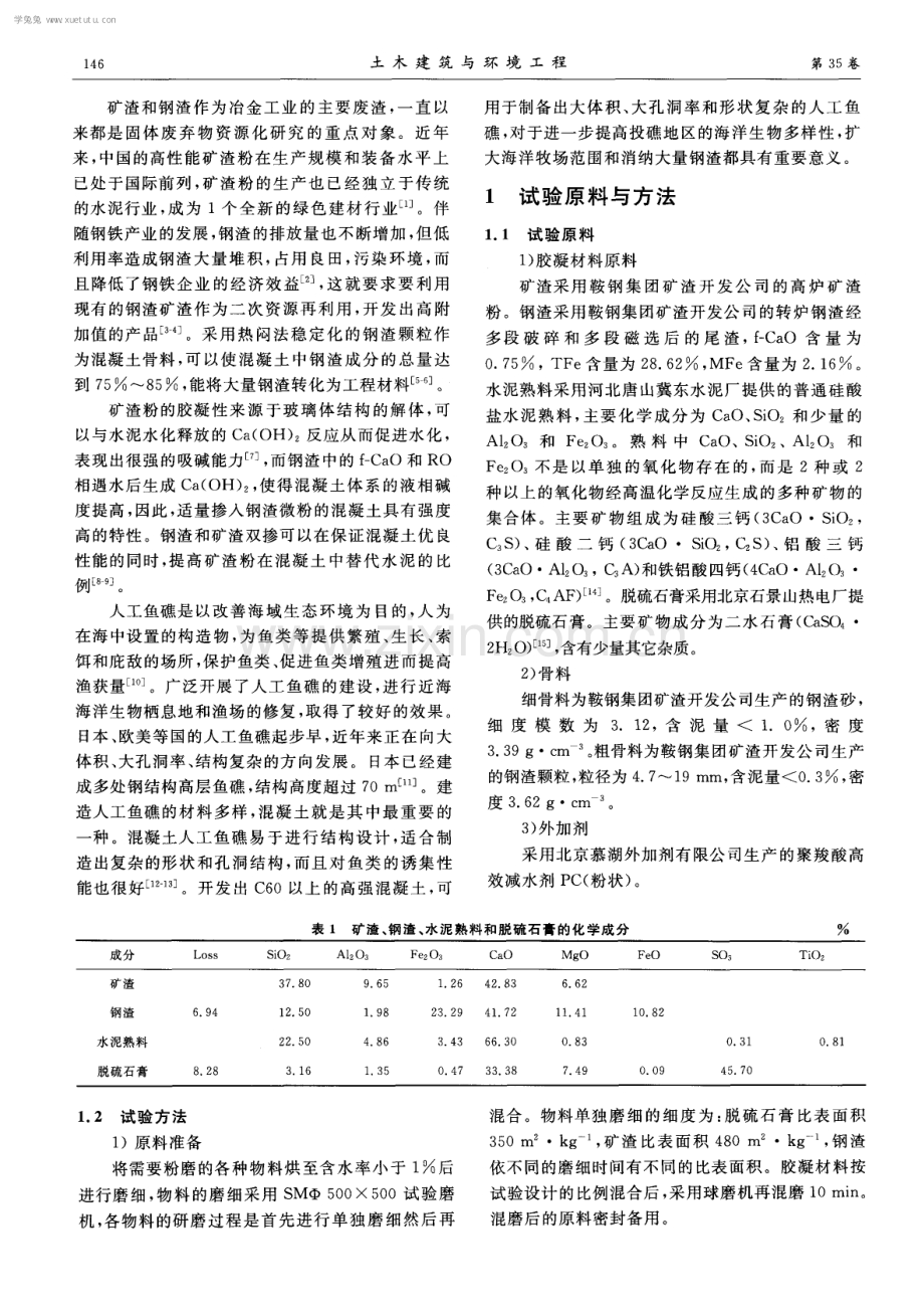 冶金渣制备生态型人工鱼礁混凝土的试验研究.pdf_第2页