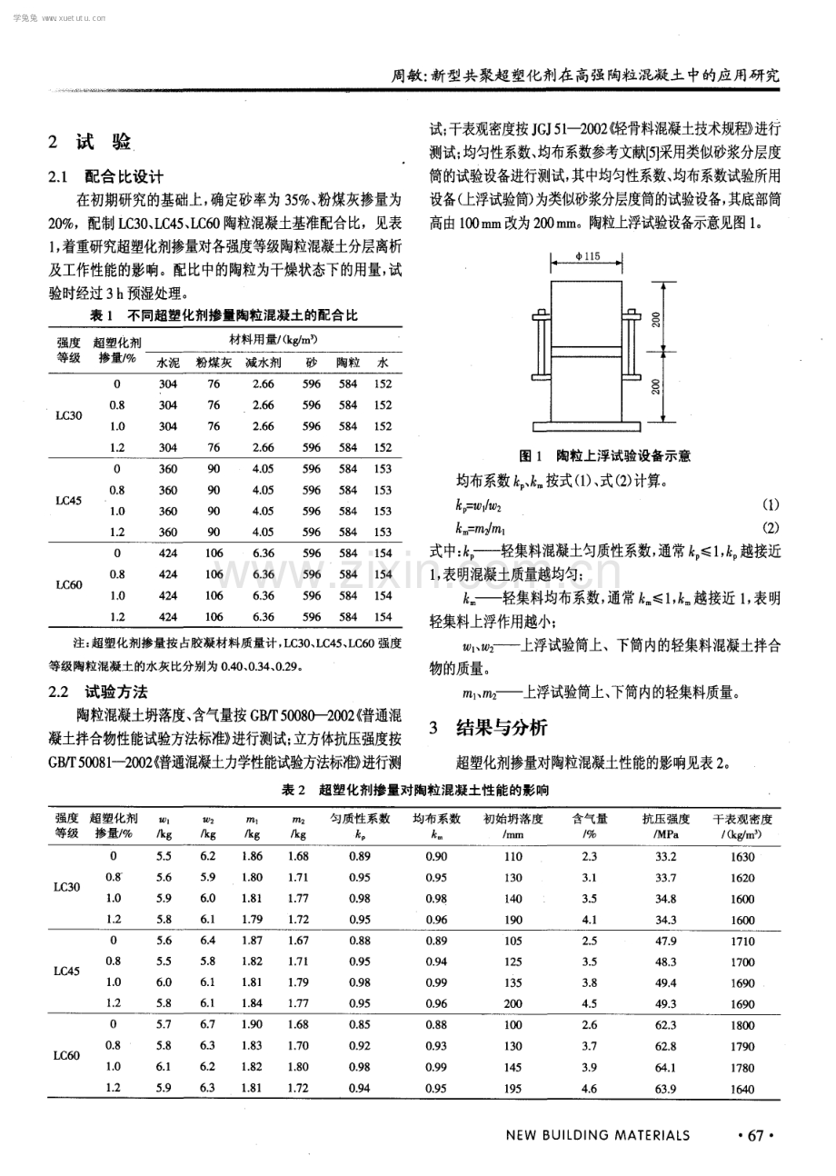 新型共聚超塑化剂在高强陶粒混凝土中的应用研究.pdf_第2页