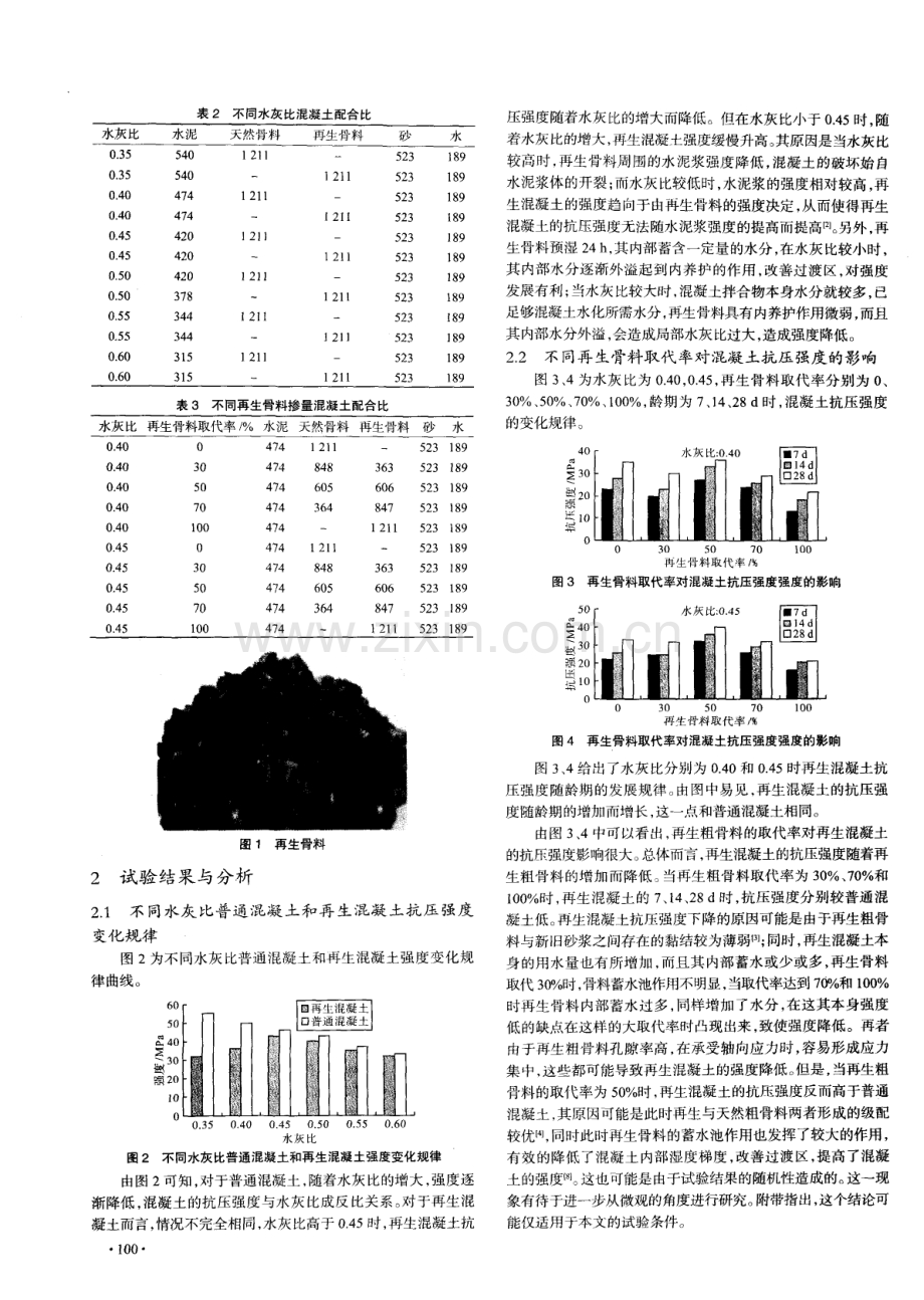 再生骨料混凝土强度的试验研究与分析.pdf_第2页