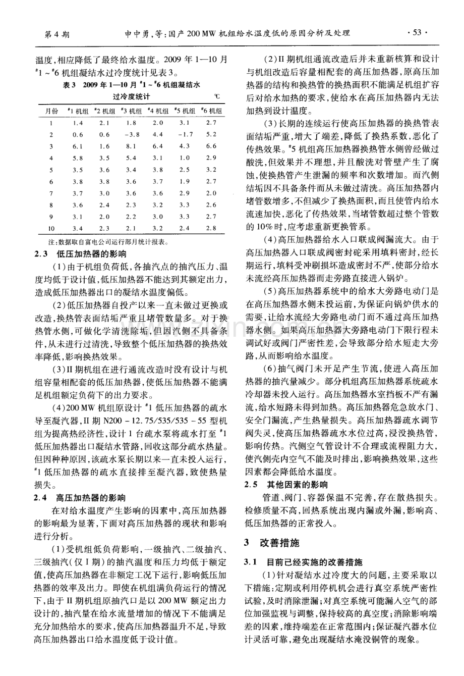 国产200MW机组给水温度低的原因分析及处理.pdf_第2页