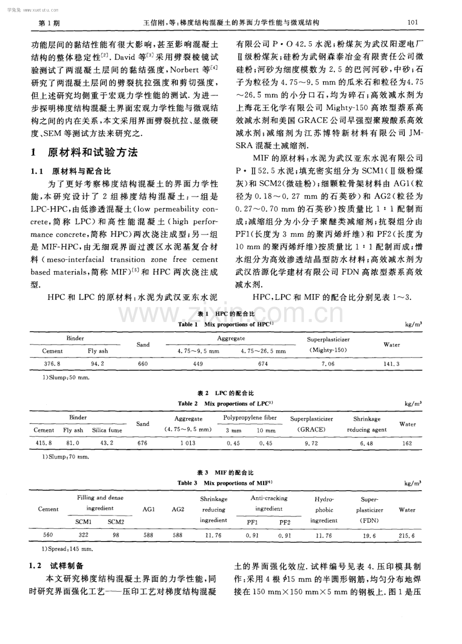 梯度结构混凝土的界面力学性能与微观结构.pdf_第2页