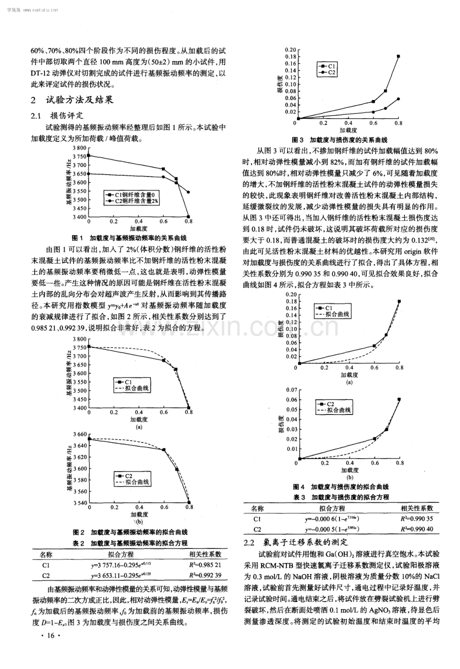 活性粉末混凝土损伤后的抗氯离子渗透性能研究.pdf_第2页