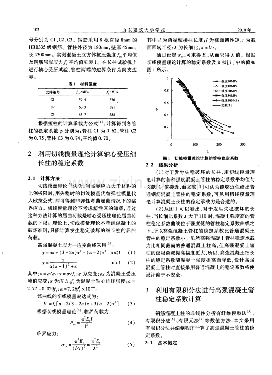 高强混凝土管柱稳定系数试验研究与分析.pdf_第2页