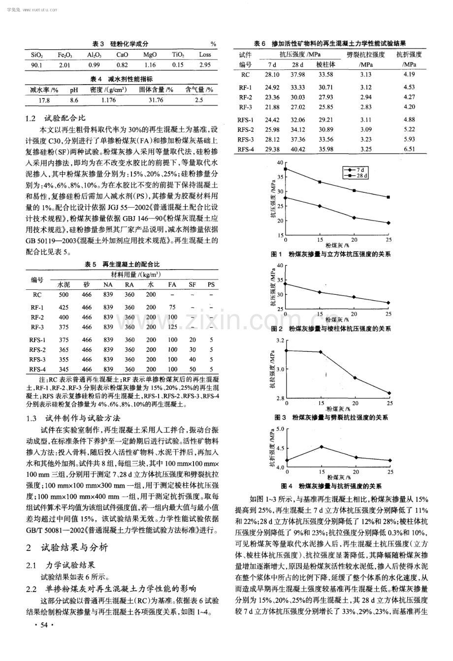 粉煤灰和硅粉对再生混凝土力学性能影响的试验研究.pdf_第2页