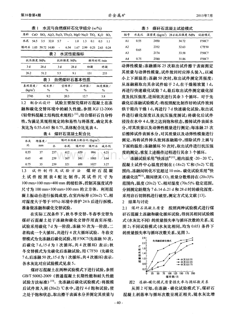 冻融和碳化交替作用煤矸石混凝土耐久性研究.pdf_第2页