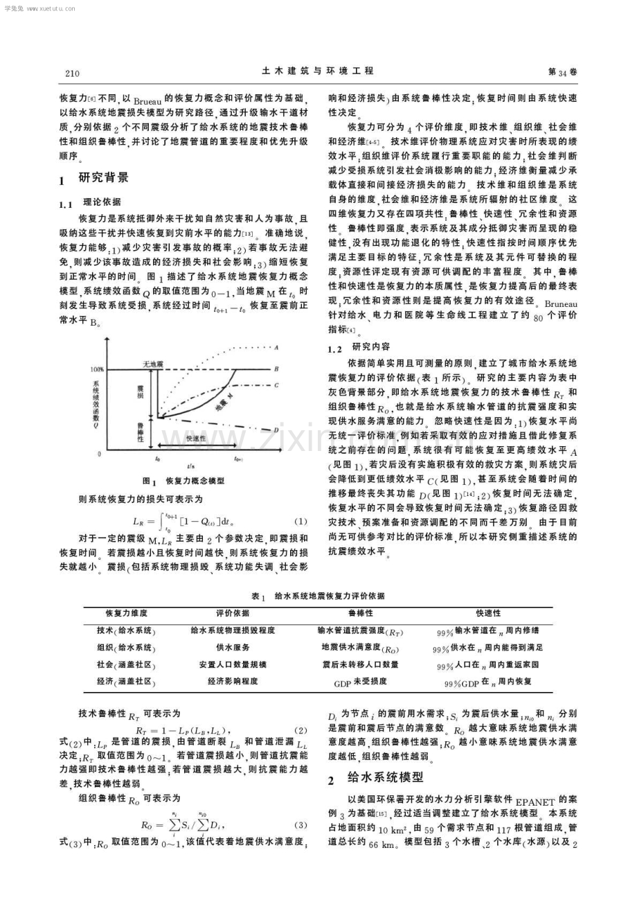 城市给水系统灾害恢复力的地震鲁棒性分析.pdf_第2页