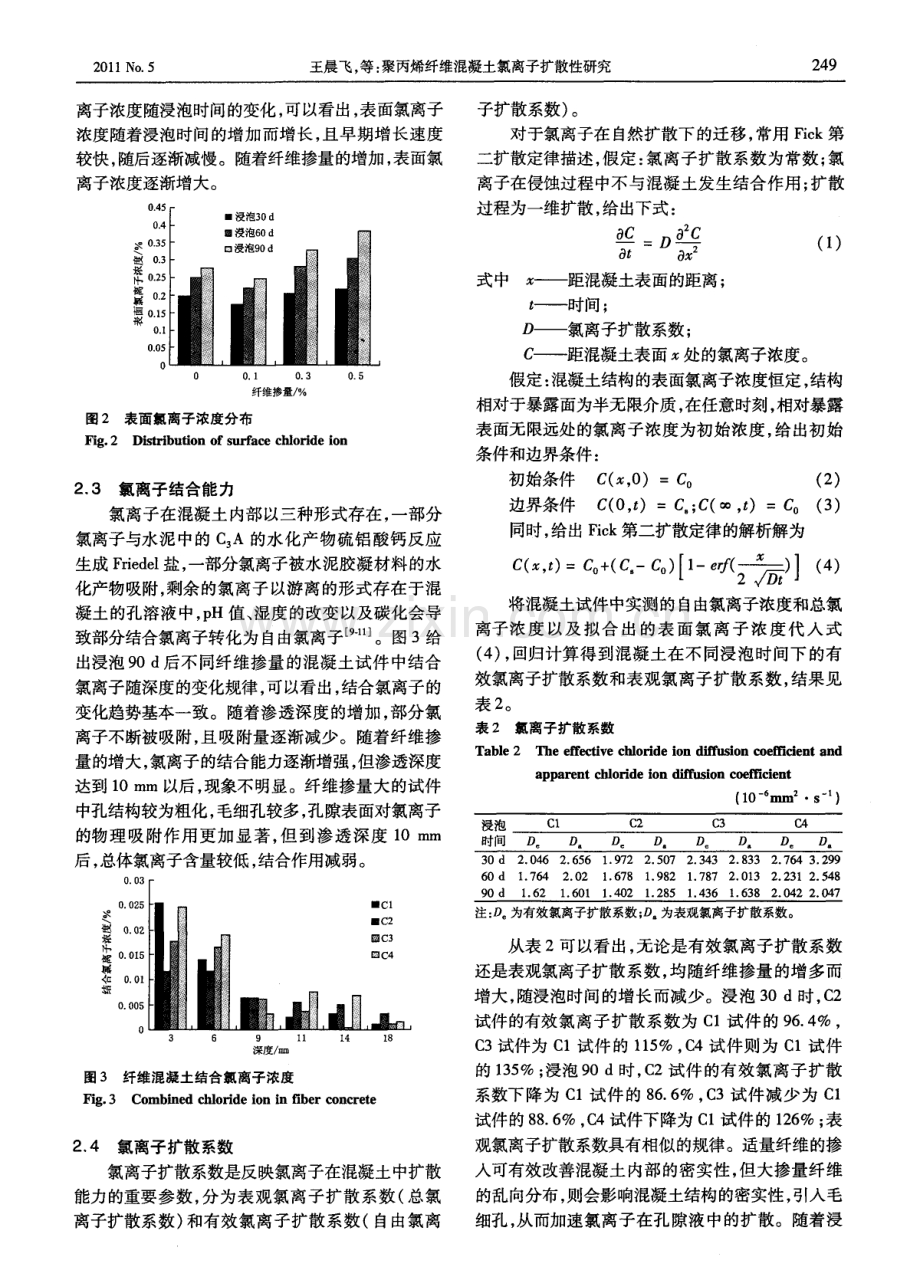 聚丙烯纤维混凝土氯离子扩散性研究.pdf_第3页