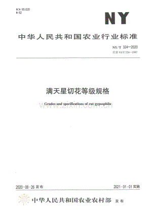 NY∕T 324-2020（NY∕T 324-1997） 满天星切花等级规格.pdf