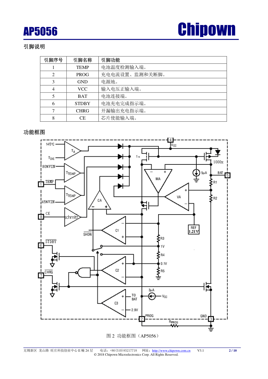 AP5056 1A大电流锂电池充电芯片_第2页