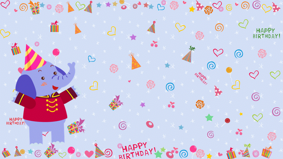 紫色卡通生日快乐背景PPT模板.pptx_第2页