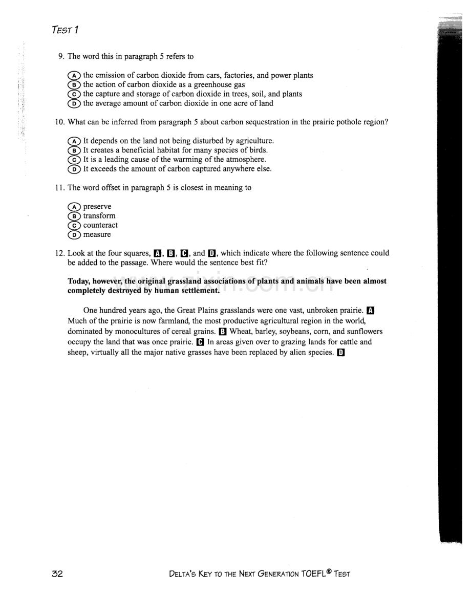 iBT新托福考试冲刺试题 红色DELTA6套阅读题及全部答案（版式）.pdf_第3页