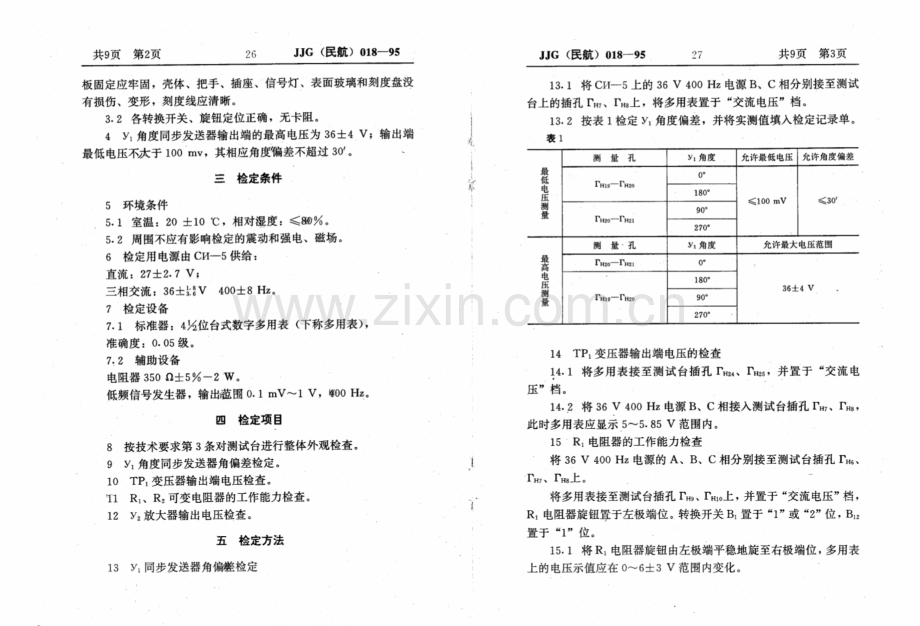 JJG(民航) 018-95 ПВ-4指令驾驶仪表测试台检定规程(试行).pdf_第3页